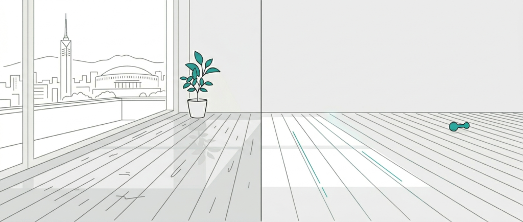 新築住宅に入居前にフロアコーティングを施工するベストタイミングを示す図