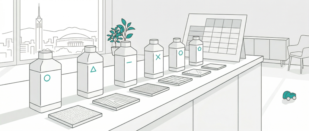 UVコーティングやシリコンコーティングなどフロアコーティングの種類を比較したイメージ