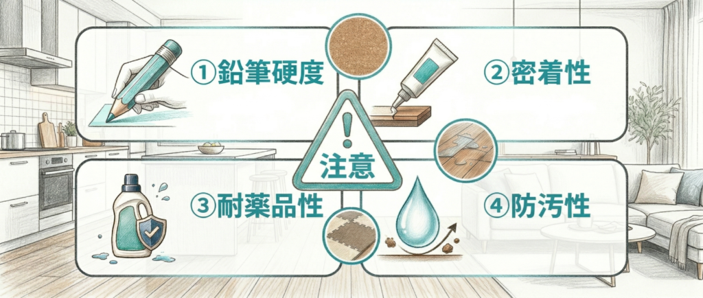 フロアコーティングに向かない床材(コルクフローリング・クッションフロア)の例