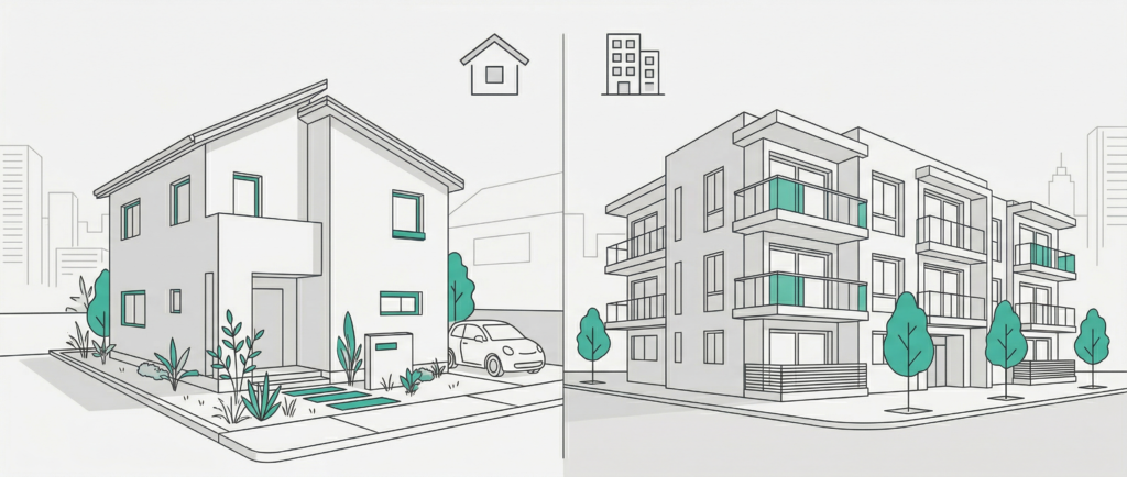 セラミックガラス・UV・水性ウレタンなどフロアコーティングの種類を比較したイメージ。