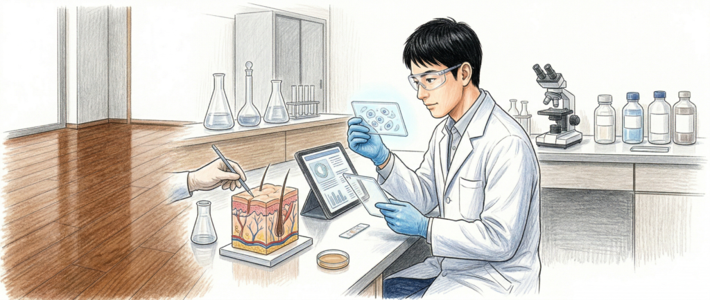 皮膚刺激性試験が実施されている研究機関のイメージ