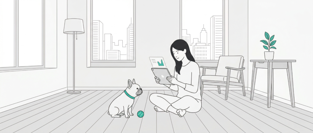 中古住宅のフローリングにフロアコーティングを施工した様子。1㎡あたり4,000円〜11,000円の費用相場を示すイメージ。