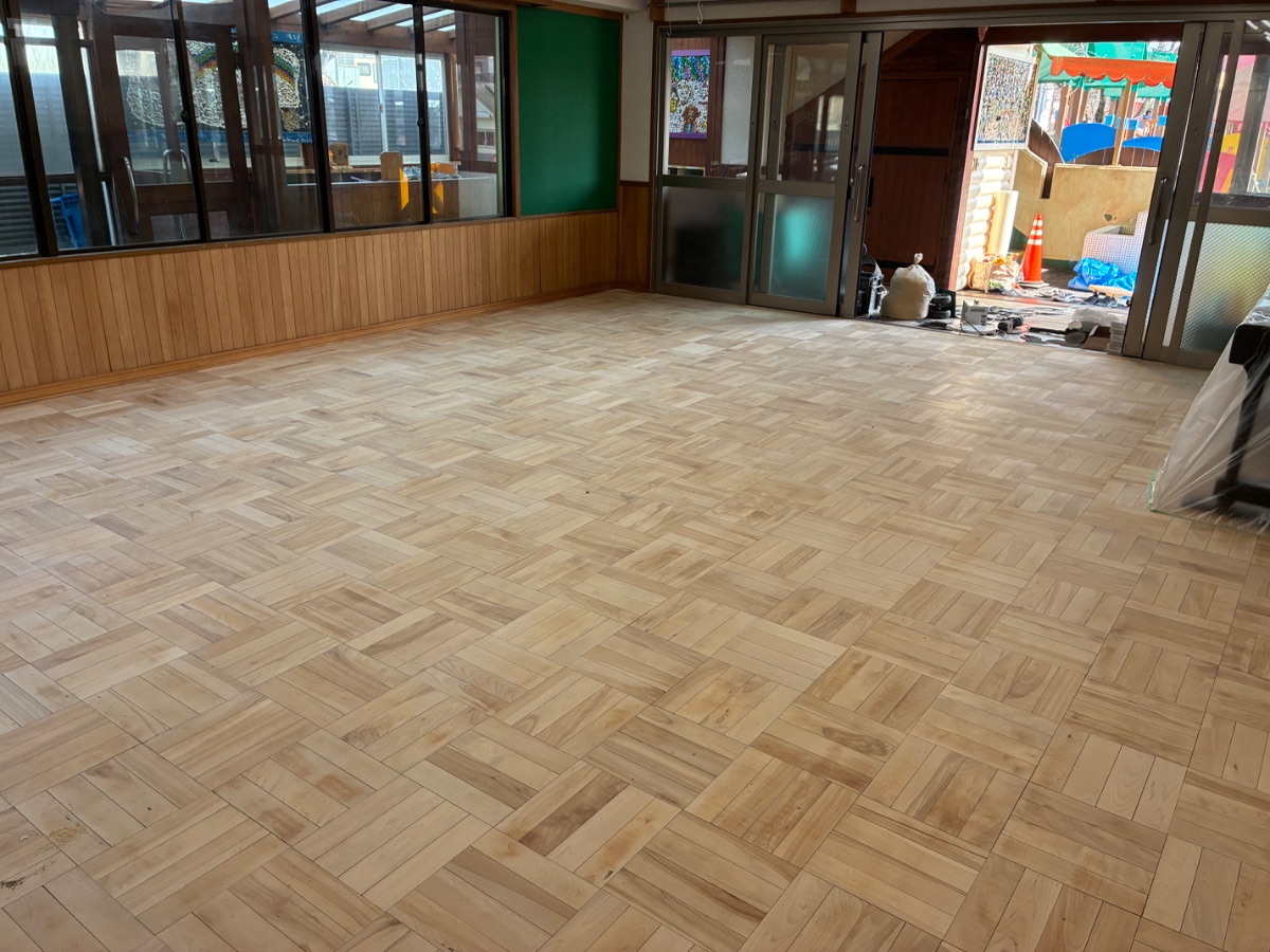 【施工後】神奈川県川崎市 保育施設 Ｅ様邸 フロアサンディング施工事例 M&Mフロアサンディング施工済み