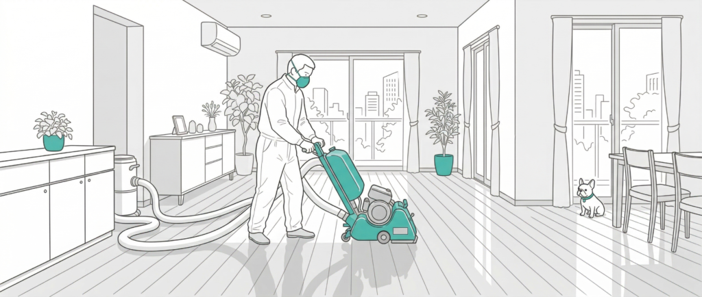 床サンディングとアレルギー対策｜BONAダストフリーで粉塵リスクを解消